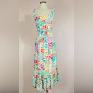LILLY PULITZER CHRISTA MIDI DRESS IN STATE OF MIND SIZE SMALL